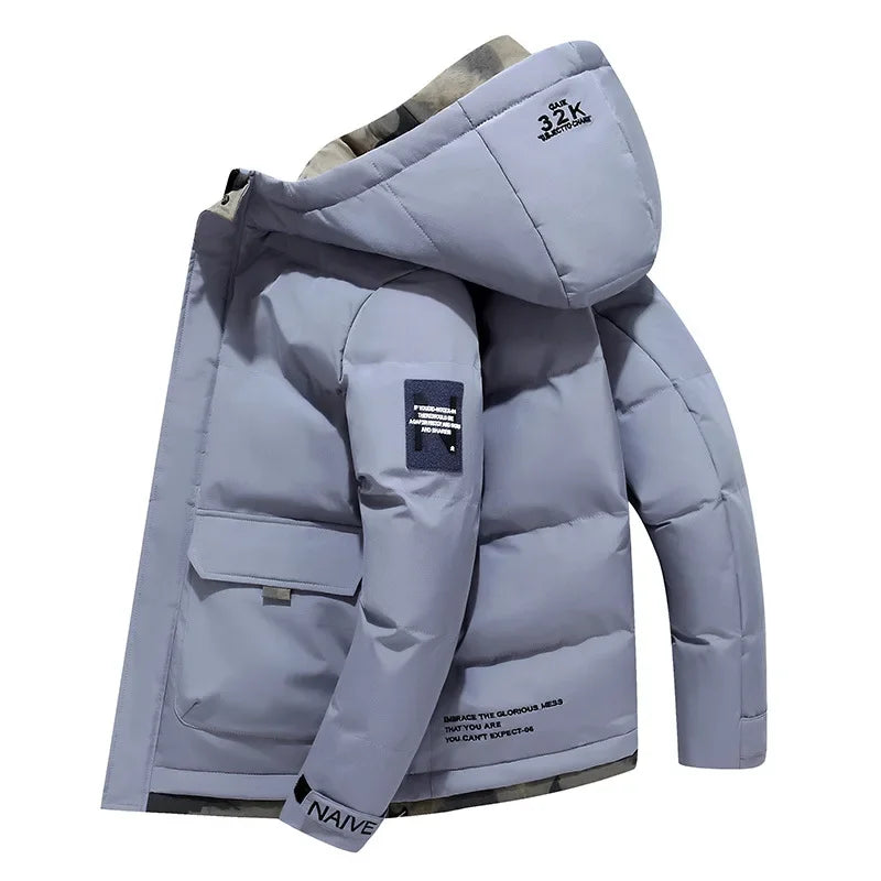 Chaqueta térmica de invierno acolchada para hombre, con capucha. Abrigo casual de moda masculina, confortable.