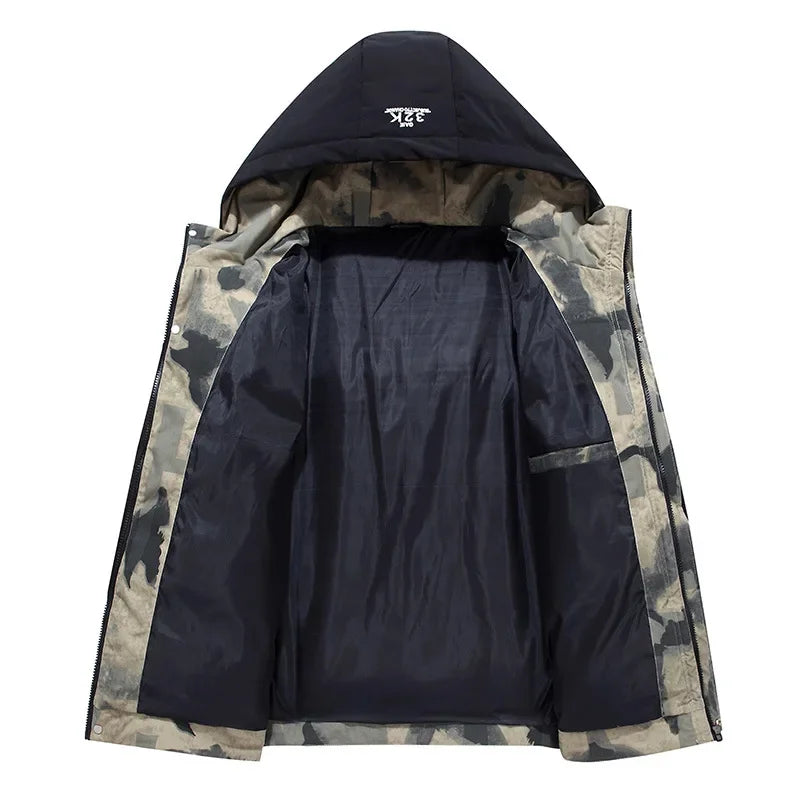 Abrigo resistente y cálido de invierno para hombre, chaqueta acolchada con capucha, perfecta para el día a día.
