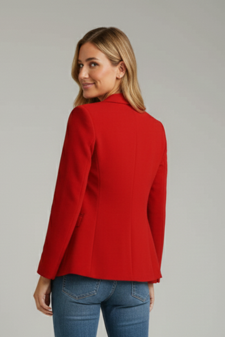 Saco de mujer elegante con un botón y diseño moderno, ideal para look profesional o diario.