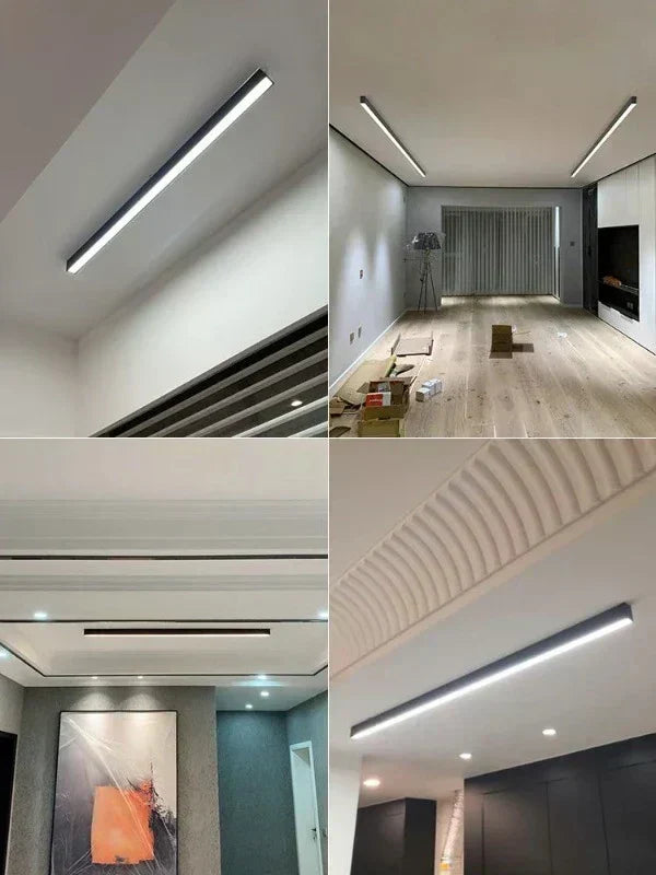 Lámpara de techo regulable LED moderna, iluminación ajustable para crear ambientes, color negro.