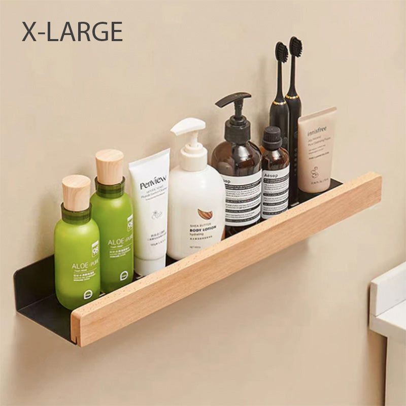 Decoración y almacenamiento para baño con estantes de pared impermeables y elegantes.
