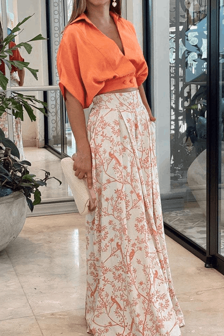 Conjunto de playa tropical para mujer, con top y pantalón corto, ropa de verano para vacaciones.