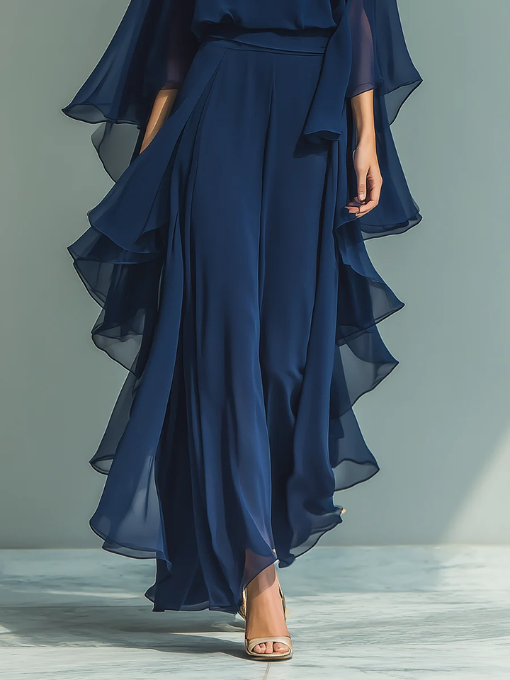 Mono elegante de noche para mujer, estilo fluido, perfecto para vestir en fiestas.