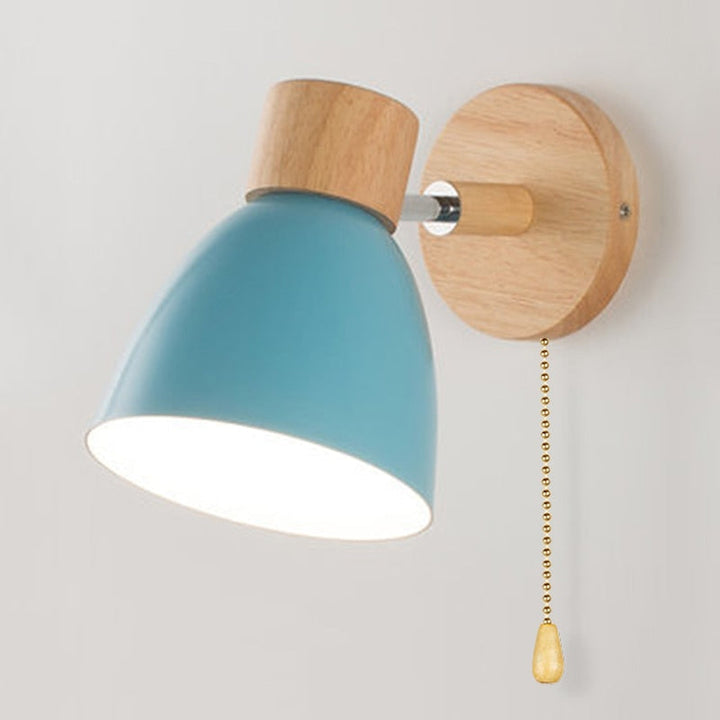 Lámpara de pared de madera, estilo nórdico y minimalista, perfecta para luz interior.