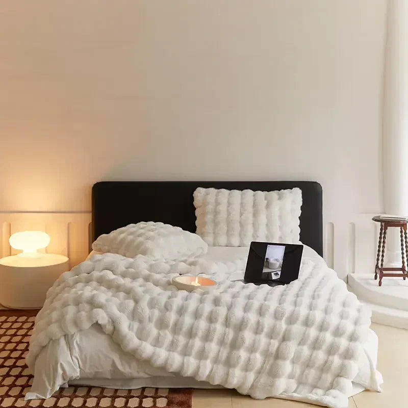 Manta para dormitorio o sala de estar, aterciopelada, proporciona suavidad y calidez instantánea.