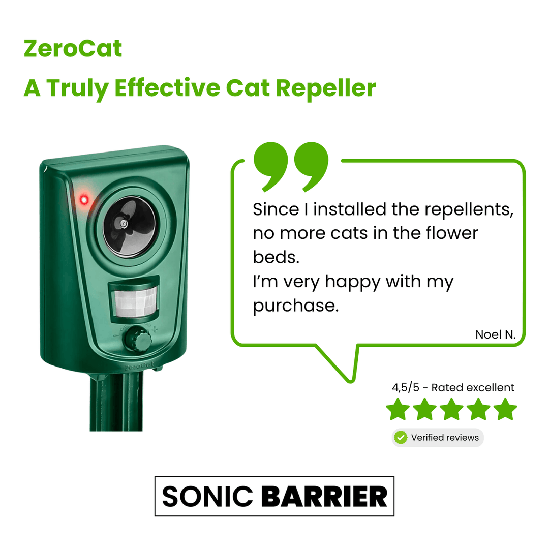 Control de plagas ultrasónico para gatos. Repele animales no deseados de forma segura y eficaz.