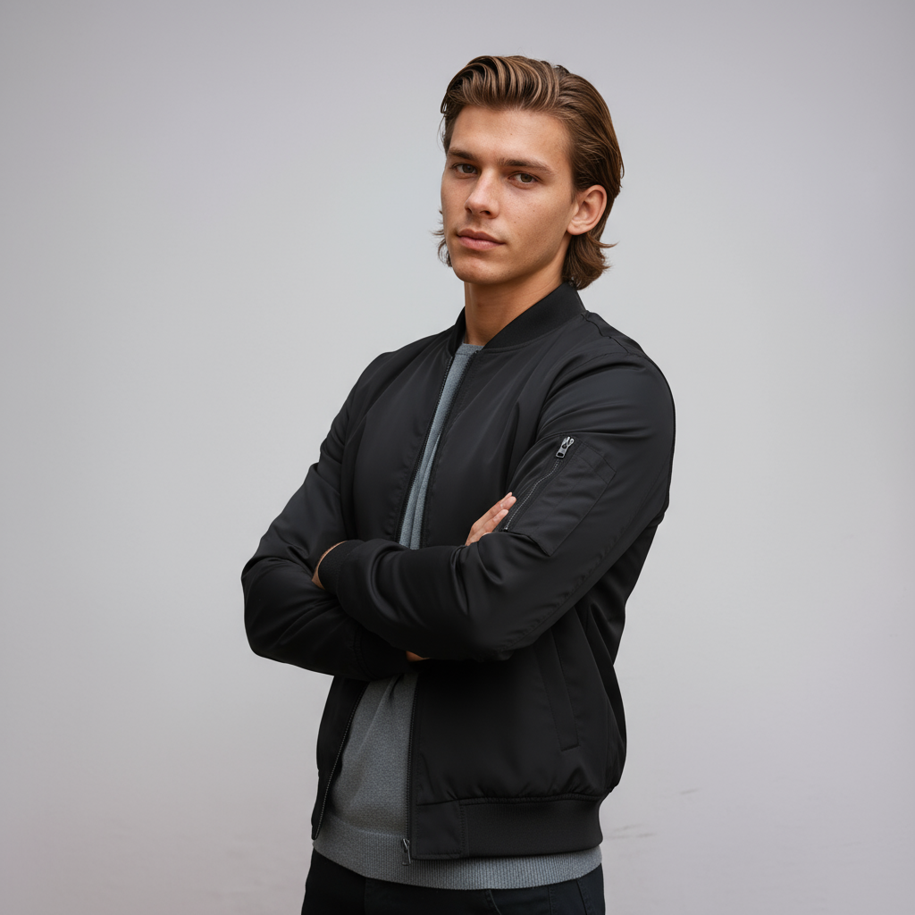 Chaqueta bomber casual MILVAN para hombre. Ideal para un look urbano y cómodo, moda de entretiempo.