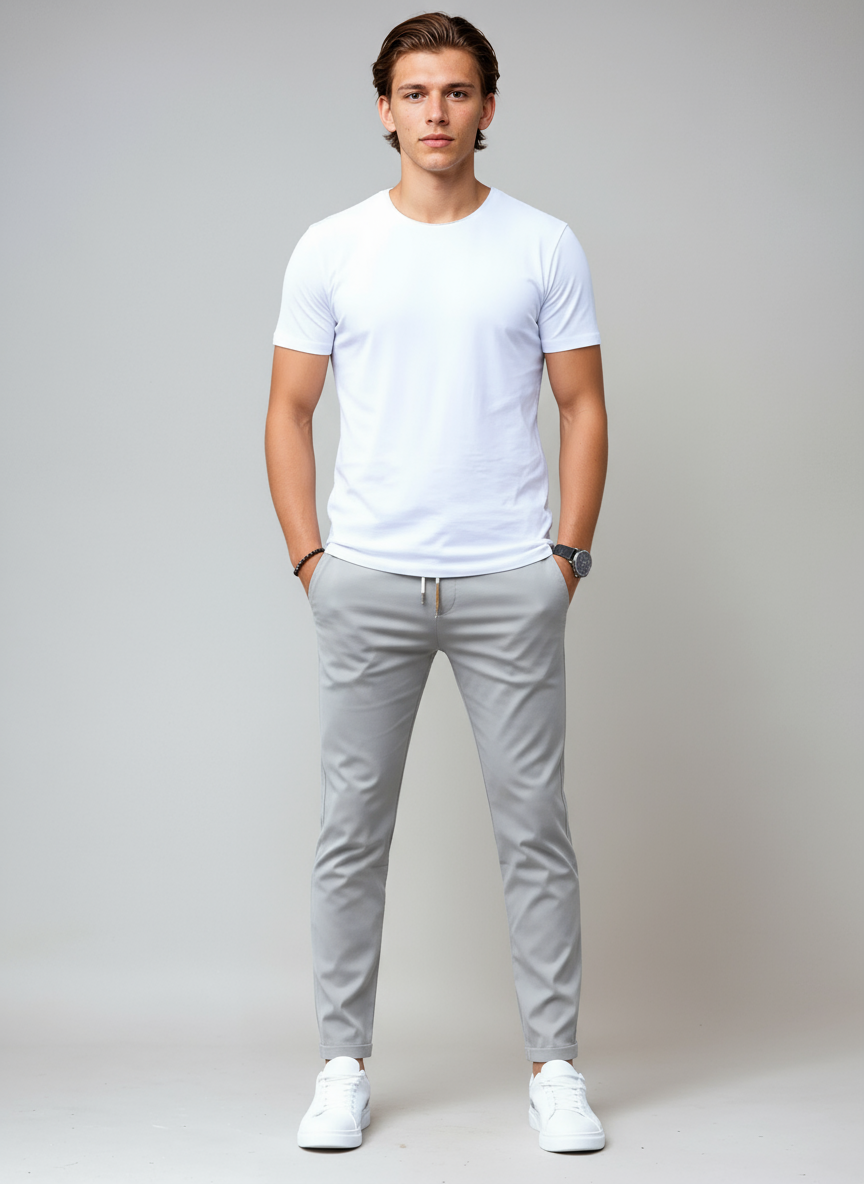 Pantalón chino slim fit de hombre, opción versátil y elegante para el look de negocios moderno.