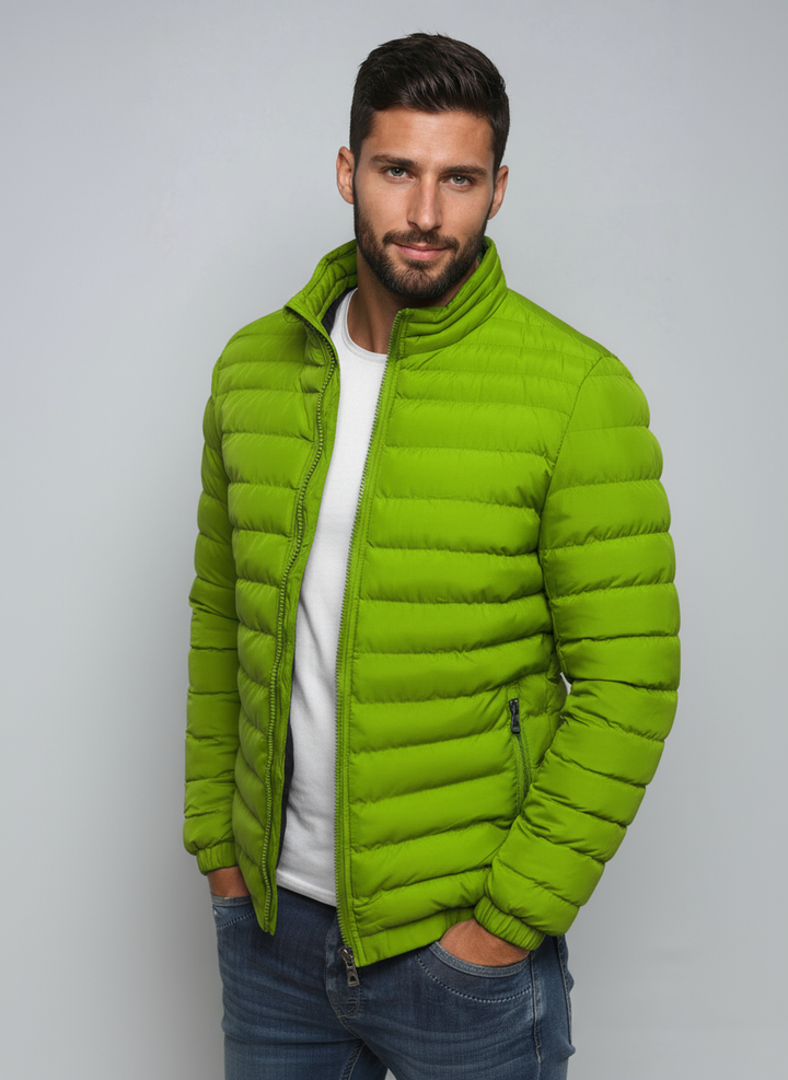Chaqueta puffer RANDOR de invierno para hombre, diseño moderno, casual, ideal para uso urbano.