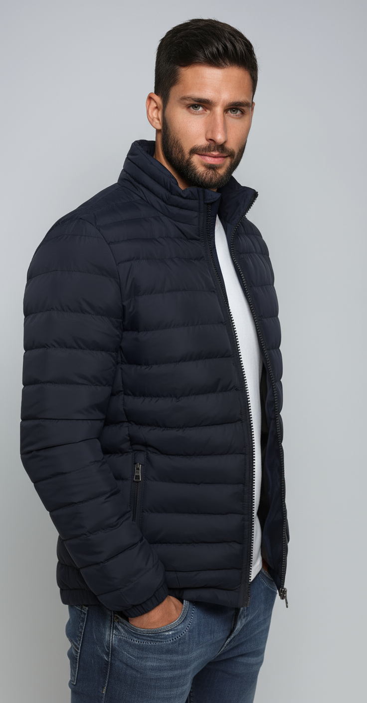 Abrigo puffer RANDOR de hombre, cálido y acolchado, perfecto para protección contra el frío invernal.