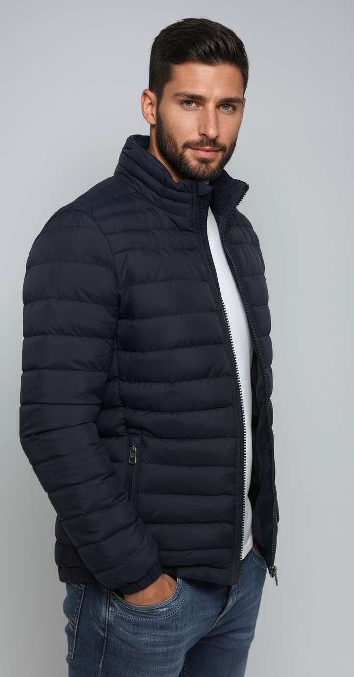 Abrigo puffer RANDOR de hombre, cálido y acolchado, perfecto para protección contra el frío invernal.