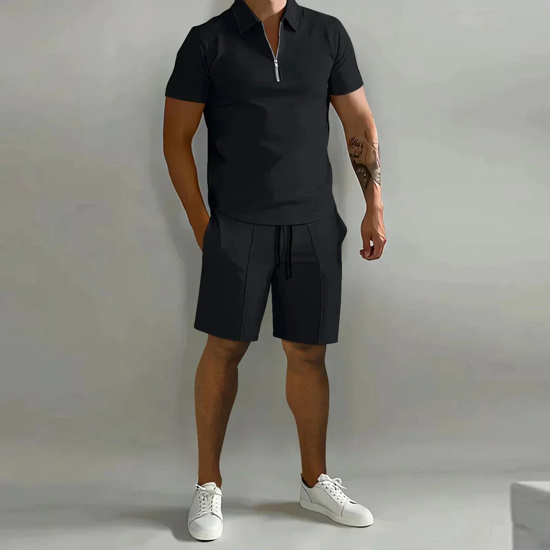 Conjunto JAYDEN para hombre: polo y pantalón corto, máxima comodidad para el verano y ocasiones casuales.