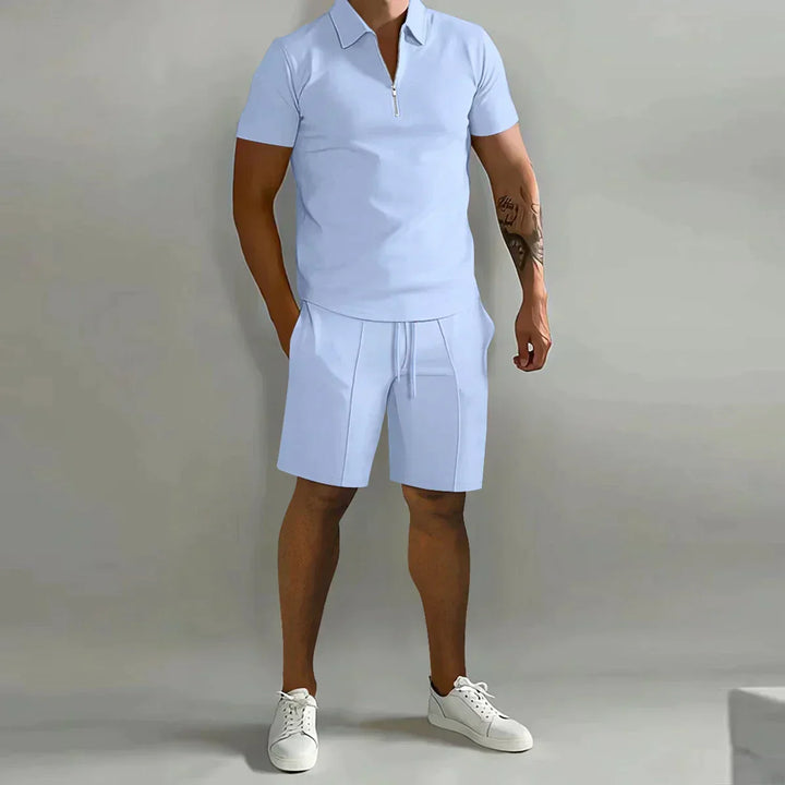Conjunto de dos piezas para hombre: polo y pantalón corto. Ropa de verano JAYDEN, estilo casual para vacaciones.