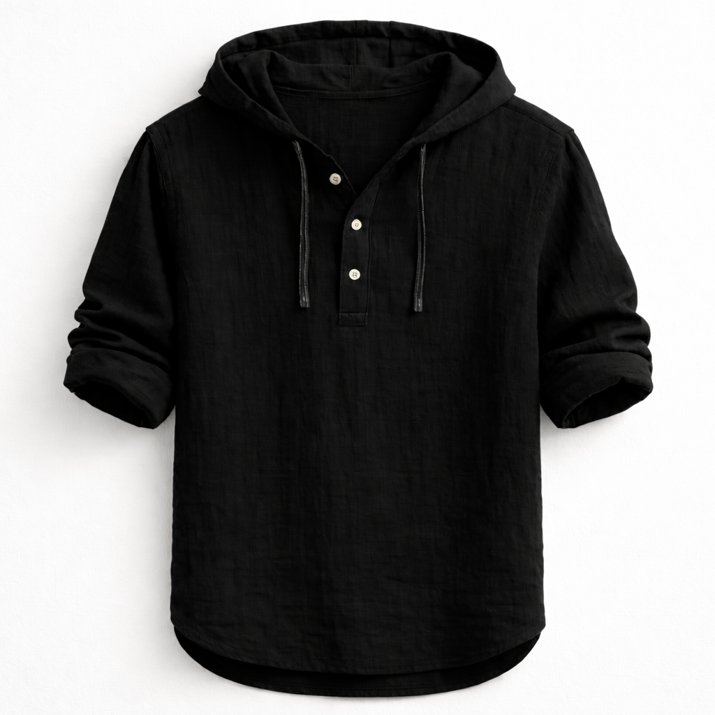 Camisa con capucha de hombre en talla grande, ajuste cómodo y estilo casual para cualquier ocasión.
