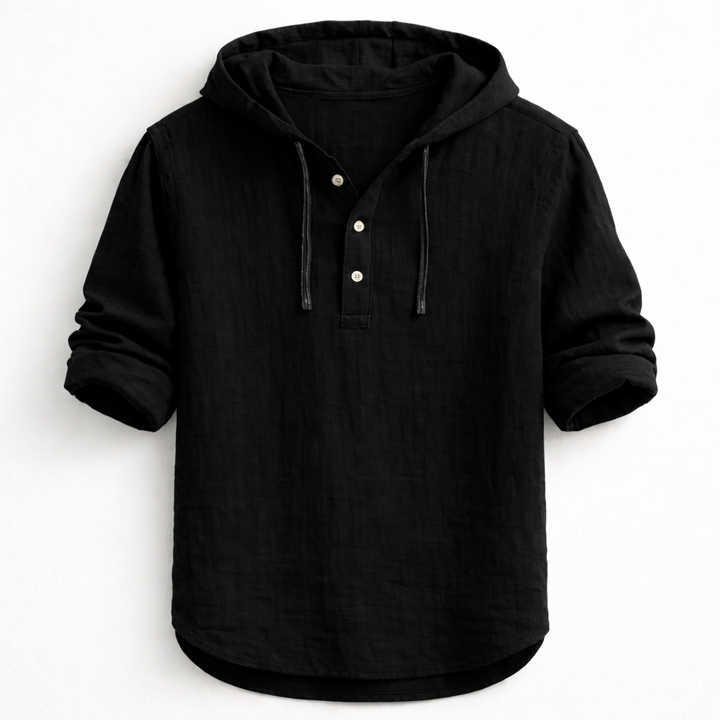 Camisa con capucha de hombre en talla grande, ajuste cómodo y estilo casual para cualquier ocasión.