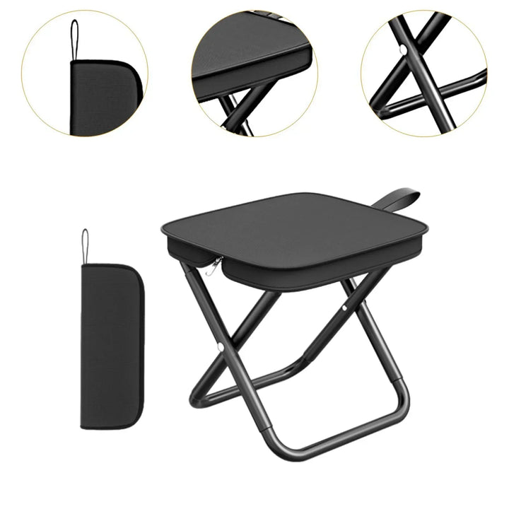 Taburete multiusos para exterior: camping, playa, senderismo, jardín. Ligero, portátil y fácil de almacenar.