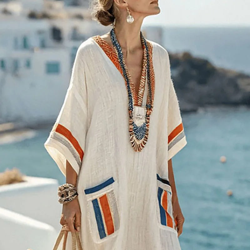 Vestido largo de mujer Alisia, estilo suelto y fresco. Ideal para moda de verano, combina elegancia y confort.