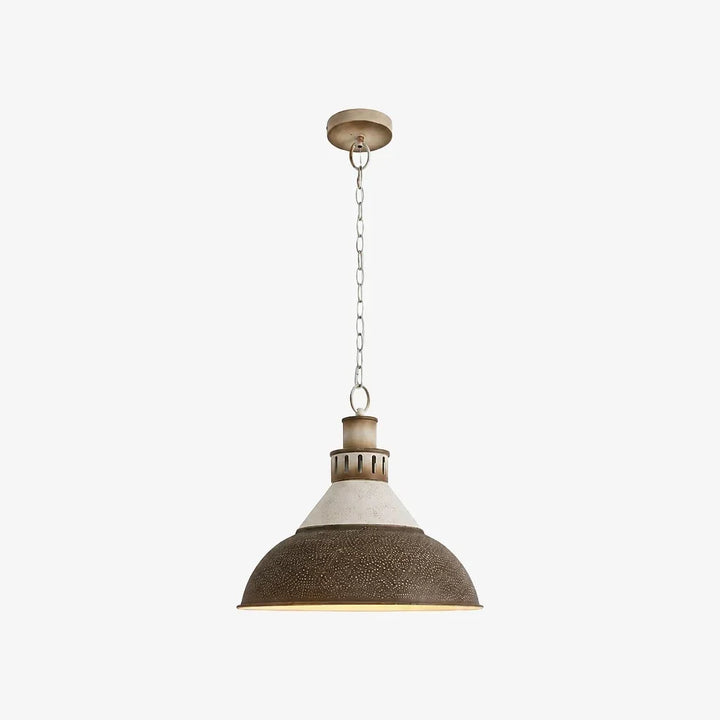 Lámpara colgante de hierro con forma de domo industrial. Ilumina tu comedor, cocina o loft con estilo moderno.