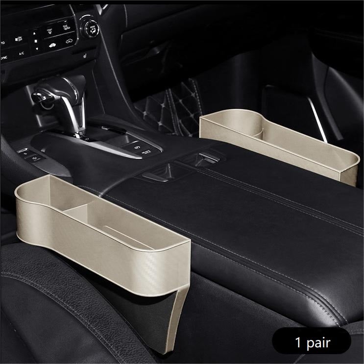 Organizador de asiento de coche con portavasos, para mantener el móvil y objetos pequeños seguros.