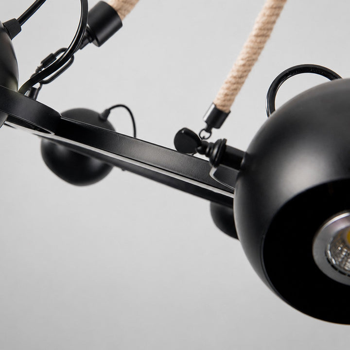 Lámpara colgante ajustable, estilo industrial rústico. Candelabro para comedor, cocina o cafetería.