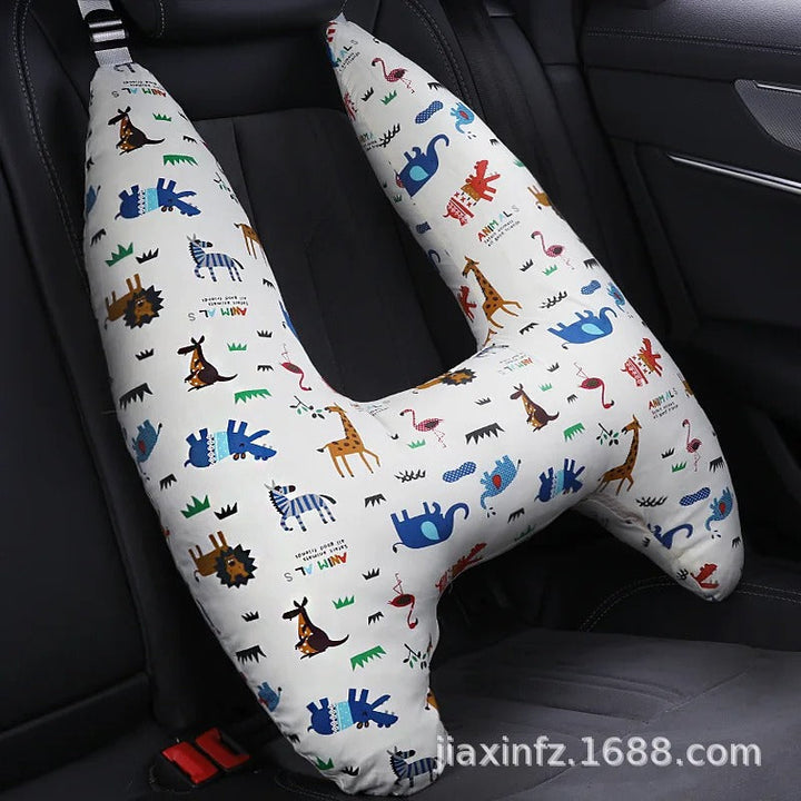 Almohada de viaje suave y cómoda para niños. Soporte seguro en coche, tren, avión.