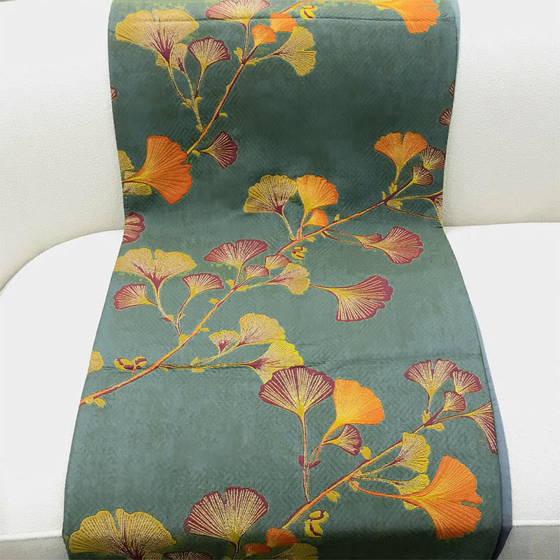 Colcha jacquard de algodón en cama doble de dormitorio, aportando confort y estilo a la decoración.