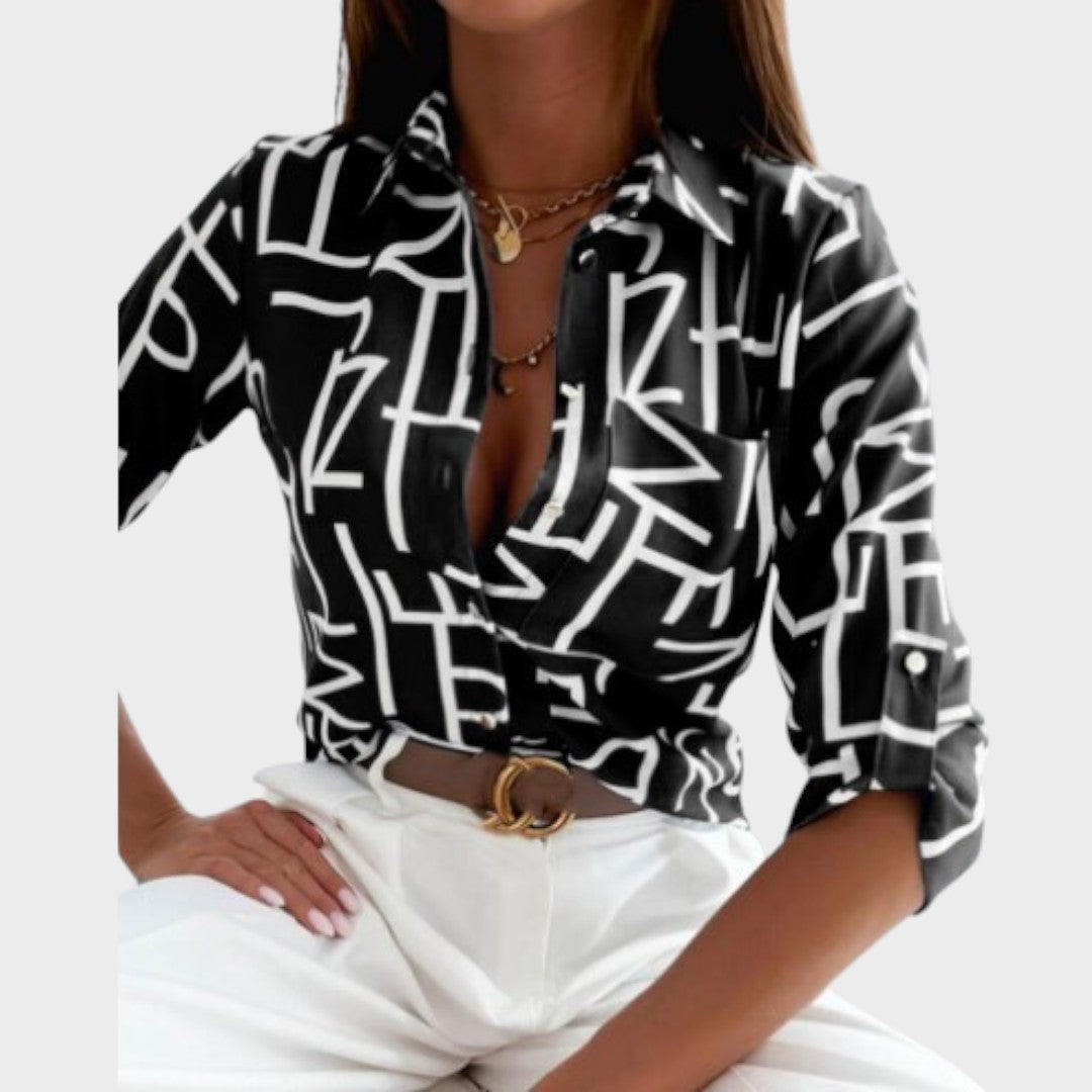 Espalda blusa elegante mujer, corte moderno. Diseño versátil para moda casual y oficina. Top cómodo.