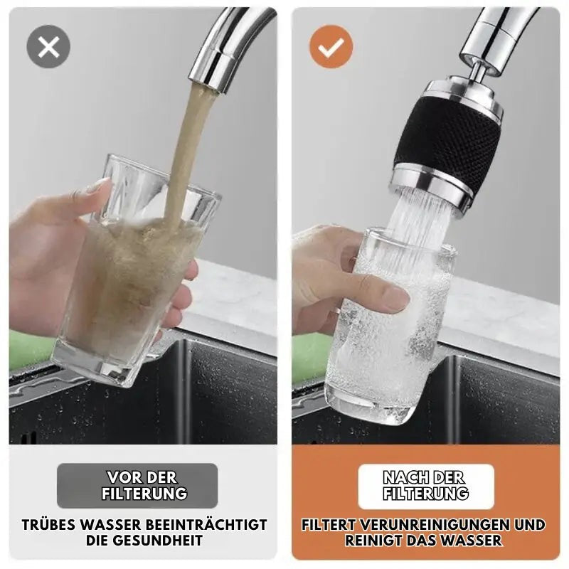 Accesorio grifo de cocina y baño con rotación 360°. Antisalpicaduras y ahorro de agua garantizado.