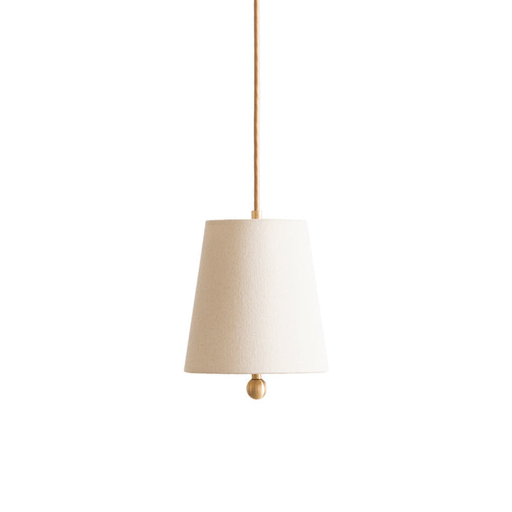 Lámpara de techo colgante de latón y lino. Iluminación elegante para el hogar con diseño moderno.