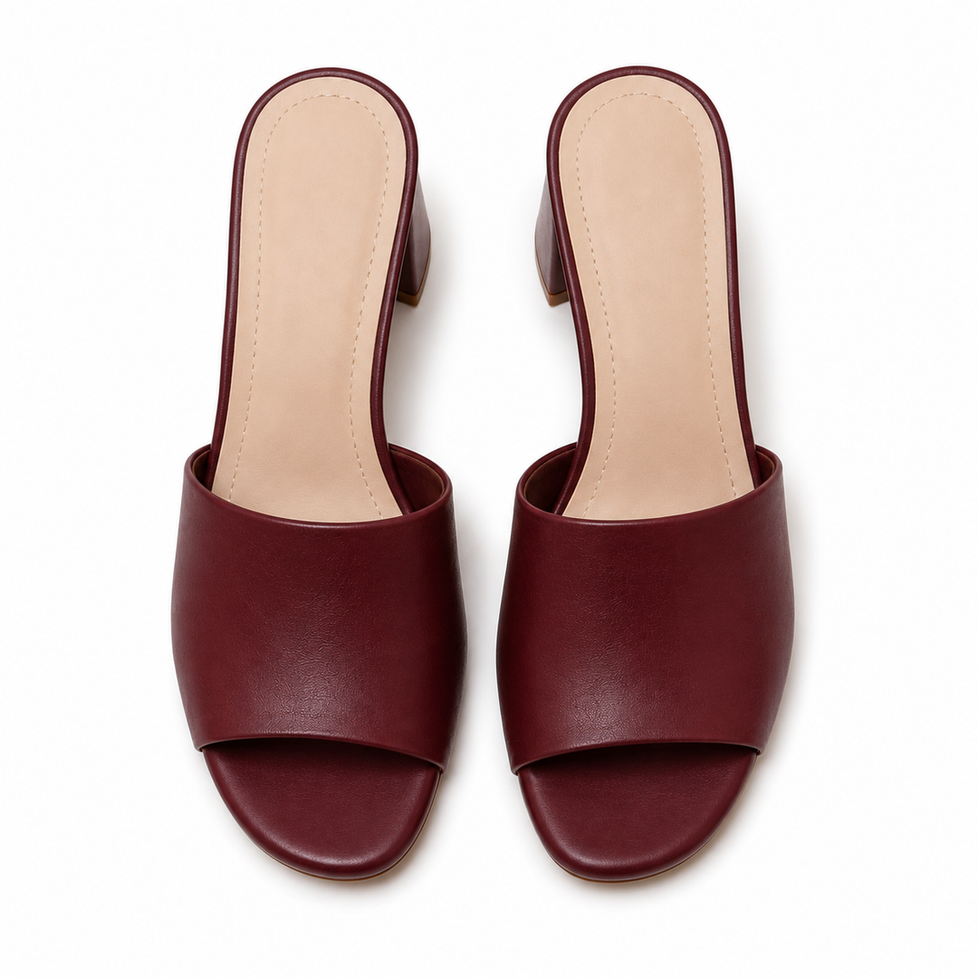 Calzado burdeos elegante para mujer. Sandalias de verano chic, perfectas para cualquier ocasión con confort.