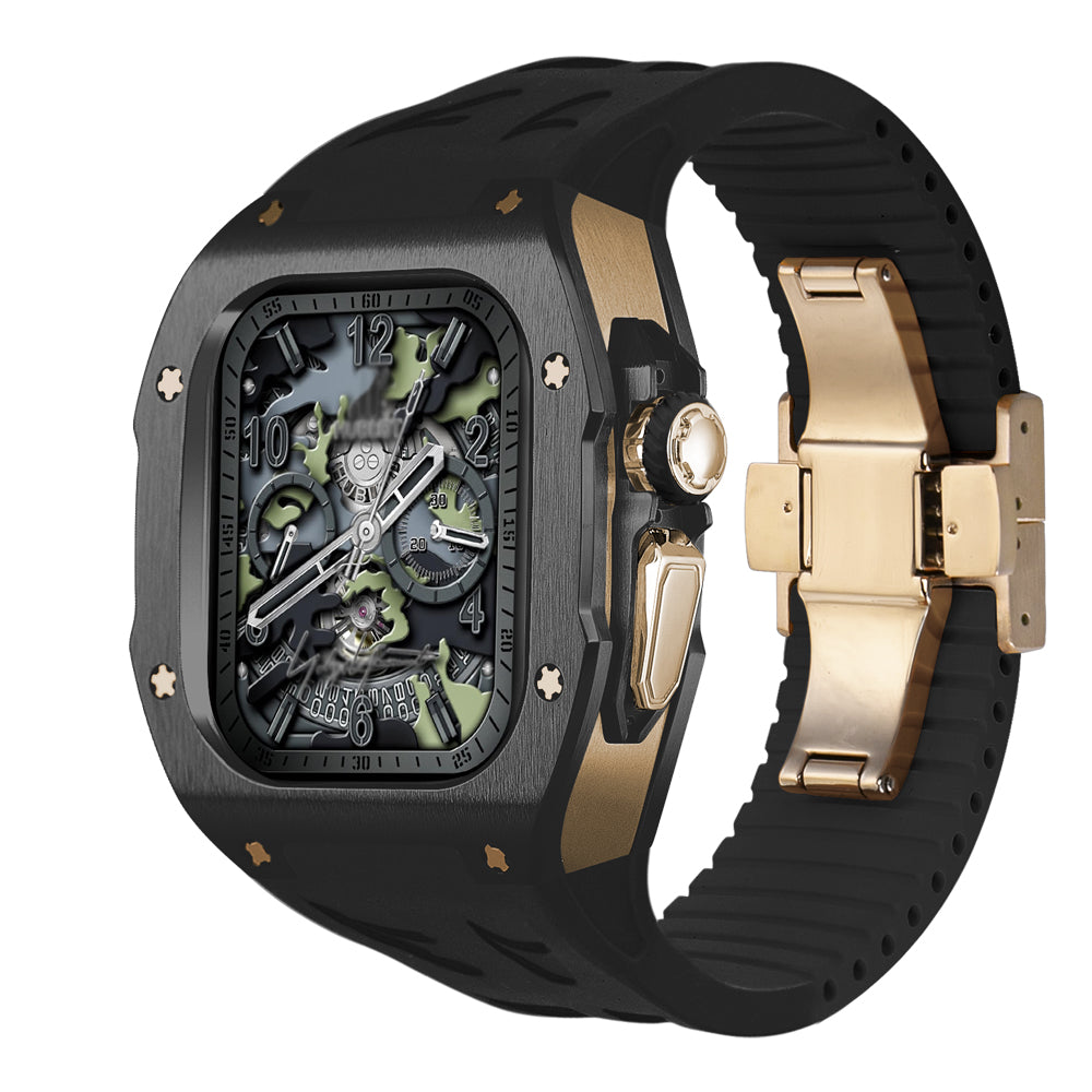 Funda de titanio mate y correa de fluorocaucho para Smartwatch Ultra 49mm, estilo minimalista.