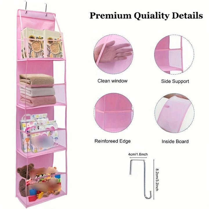 Organizador colgante unisex para puerta con 4 secciones, perfecto para artículos de baño o tocador.