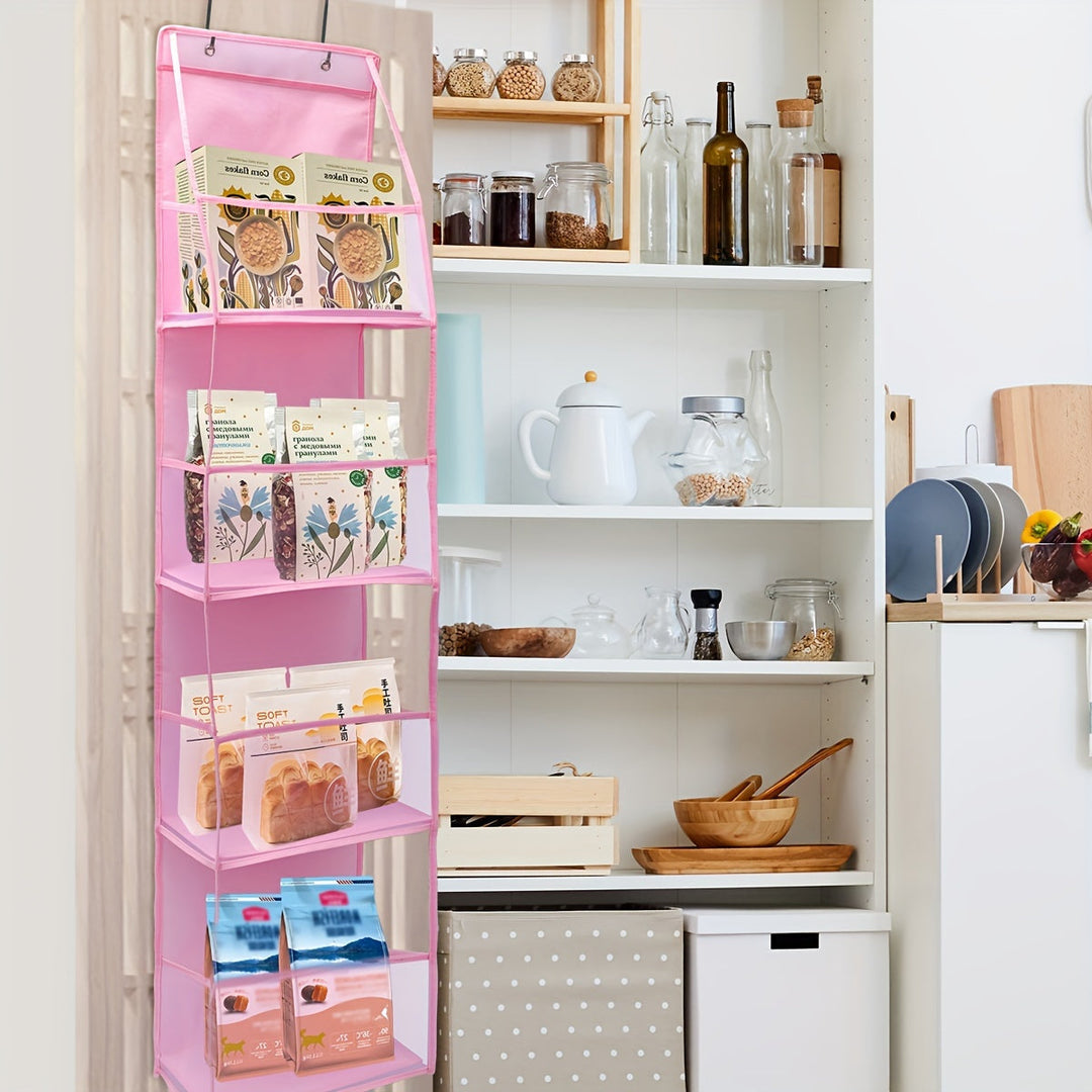 Organizador de almacenamiento sobre puerta para el hogar, diseño unisex, maximiza el espacio con estilo.