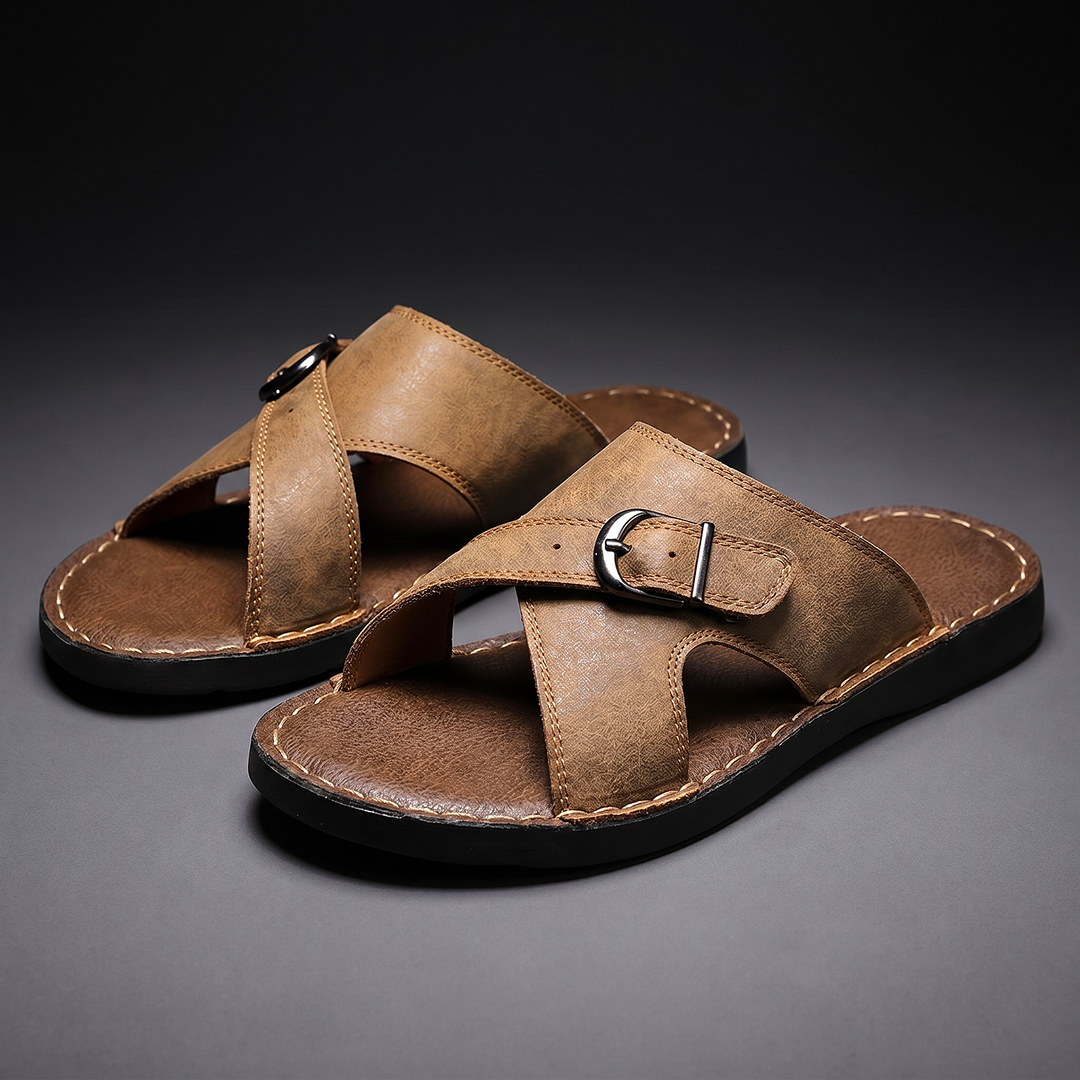 Zapatos de verano para hombre, sandalias frescas y cómodas con estilo natural para la playa y vacaciones.