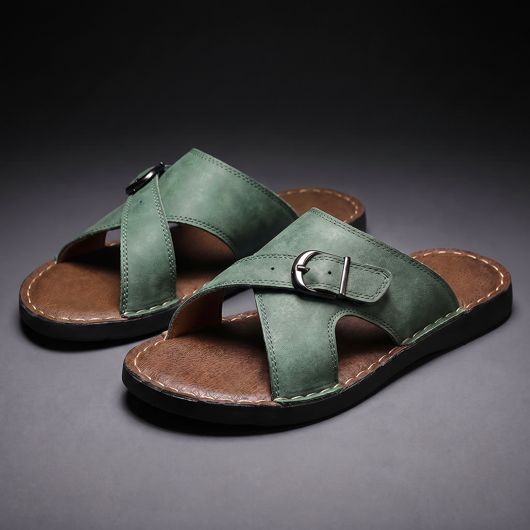 Sandalias ajustables de hombre, muy cómodas y frescas, ideales para vacaciones, paseo o la playa en verano.