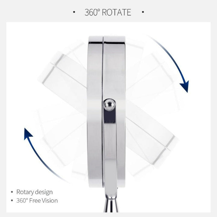 Espejo LED de maquillaje para baño, ajustable, con doble aumento. Ideal para tocador y belleza.