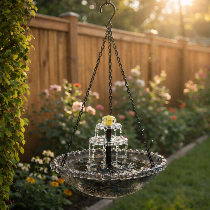 Disfruta la tranquilidad con esta fuente solar de agua para jardín, ideal para relajación y decoración exterior.