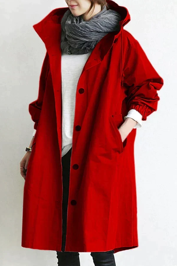 Abrigo trench impermeable para mujer, ideal para las estaciones de otoño y primavera con su diseño oversize.