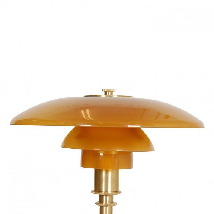 Lámpara de mesa geométrica Art Déco de cobre, perfecta para un estilo sofisticado y una luz acogedora.
