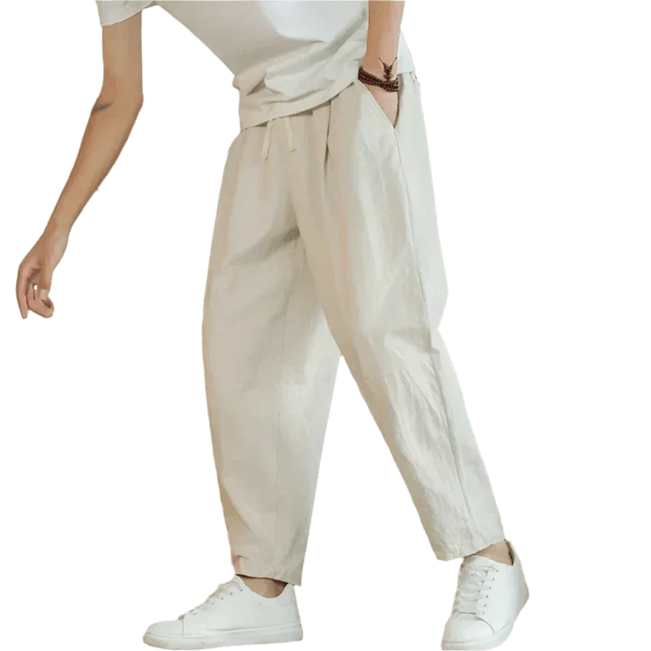 Pantalón casual de algodón para hombre, ligero y transpirable, ideal para primavera y verano.