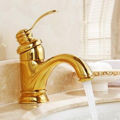 Grifo de baño vintage, mezclador de lavabo clásico, latón macizo, grifería dorada, accesorios de calidad.