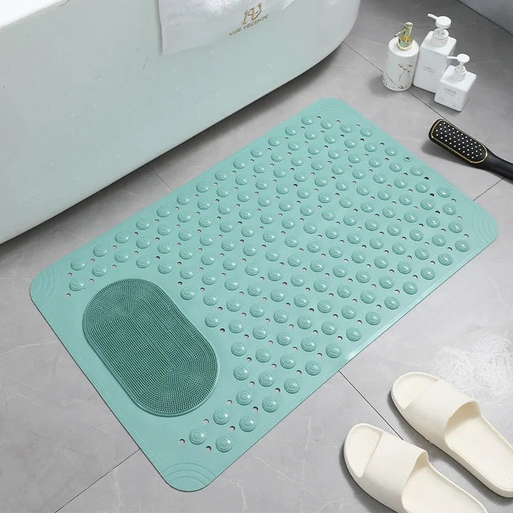 Alfombrilla de baño antideslizante, perfecta para el hogar, con exfoliante de pies y fácil de limpiar.