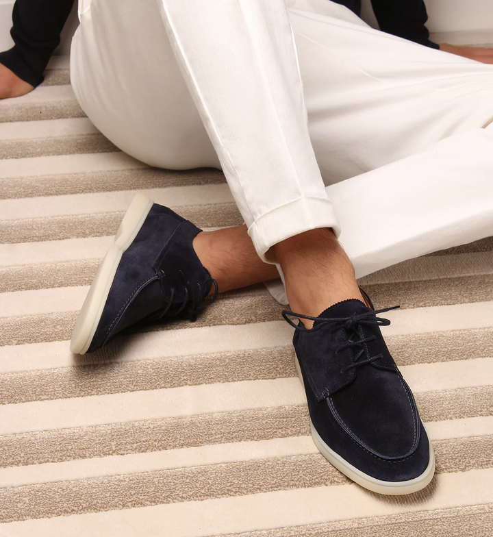 Blucher de ante para hombre, estilo casual y elegante. Zapatos cómodos con cordones para moda.