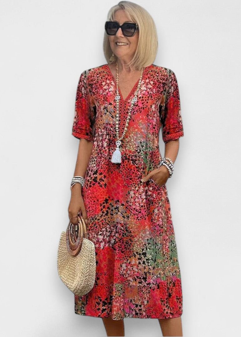 Vestido midi ligero de mujer para verano, estilo casual y cómodo.