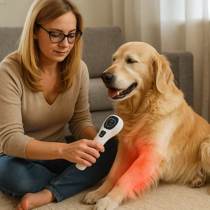 Cuidado avanzado para perros: dispositivo láser para alivio de articulaciones y heridas.