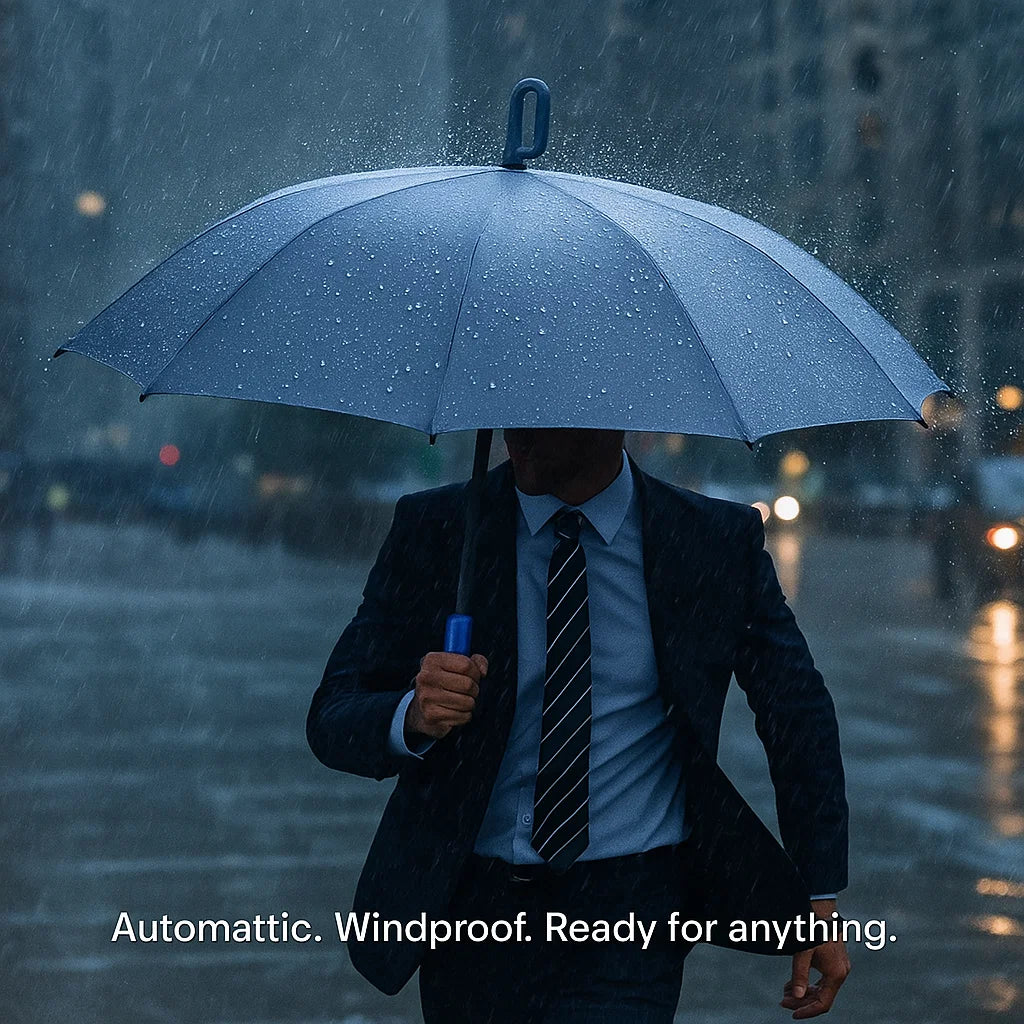 Paraguas cortavientos automático unisex, resistente al viento y lluvias fuertes.