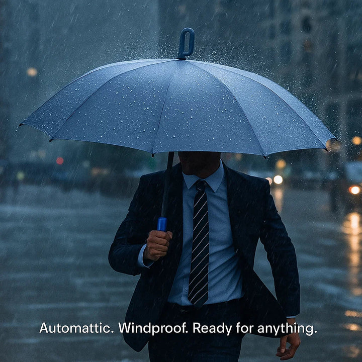 Paraguas cortavientos automático unisex, resistente al viento y lluvias fuertes.