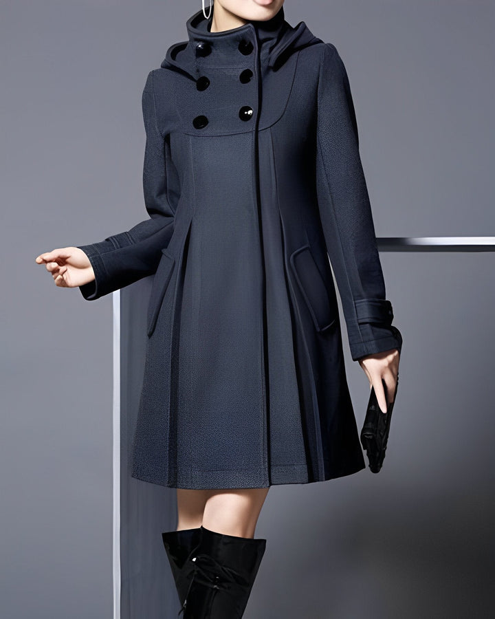 Chaqueta reversible de mujer para invierno, mostrando ambos lados; moda versátil, estilo cómodo y chic.