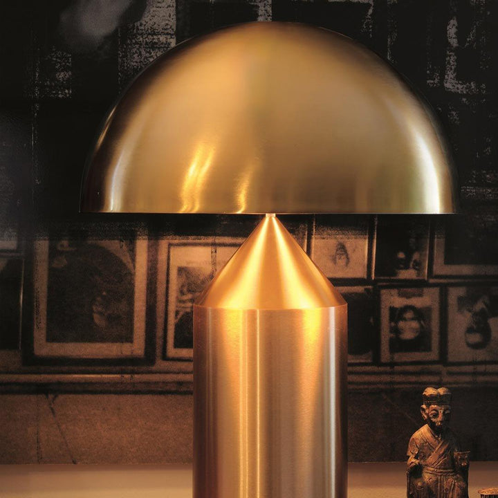 Lámpara escultural de metal Atollo Lunaro, diseño italiano, perfecta para escritorio.