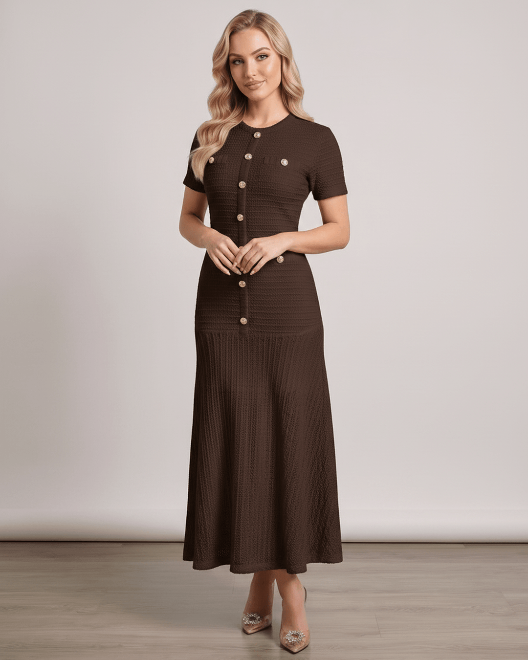 Moda femenina: vestido maxi con fluidez, elegante y versátil, para cualquier evento.
